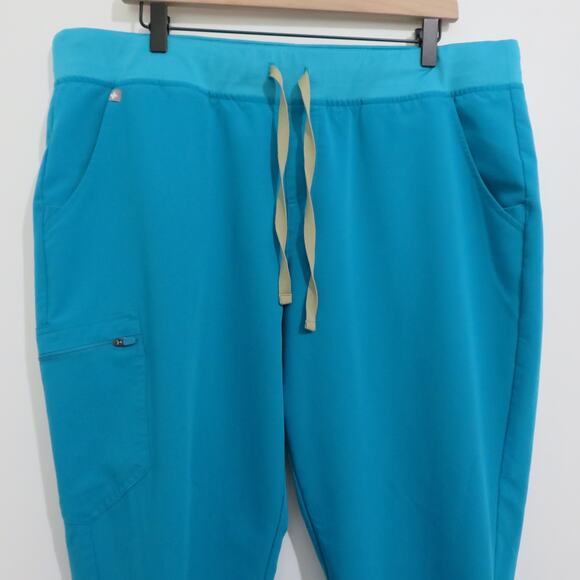 Figs Women Sz XXL Teal Zamora Jogger Scrub Pants Functional Pockets Cargo - Picture 3 of 9